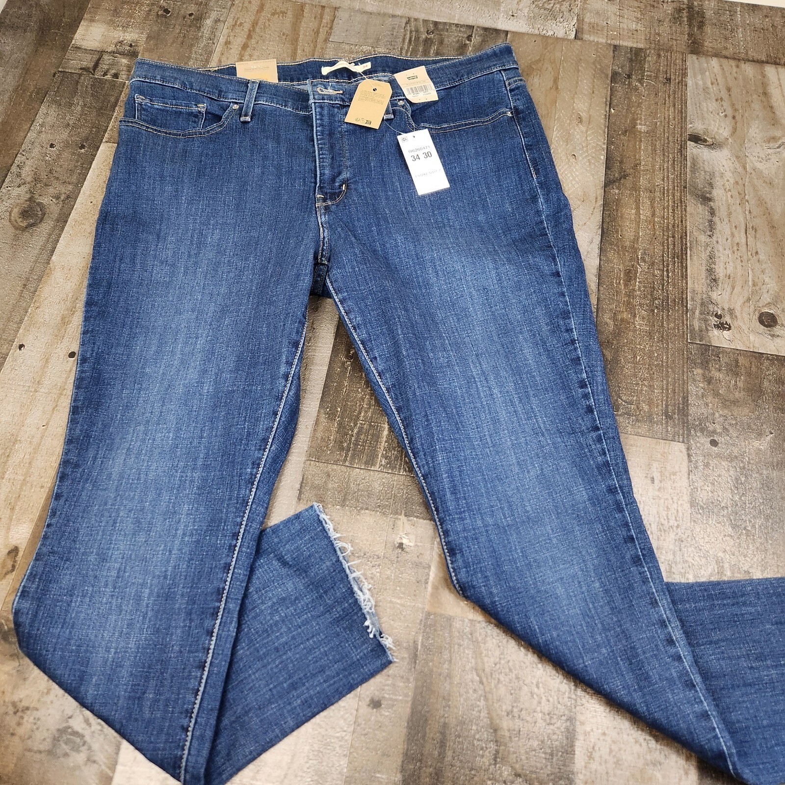 Levis 311 Shaping Skinny Jeans Womens Size 18 Short (38x29) Denim Raw Hem Nwts